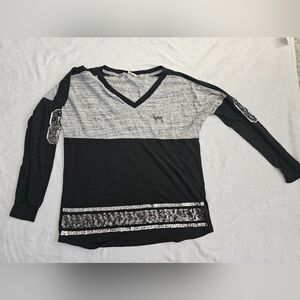 Victoria Secret PINK Vintage Sequin Long Sleeve Oversizer Tshirt *see Size Info*